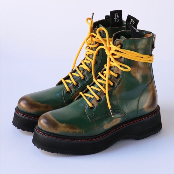 R13 Stack Boot - Hunter Green Remove. Size 10 IT 40 - Picture 5 of 15